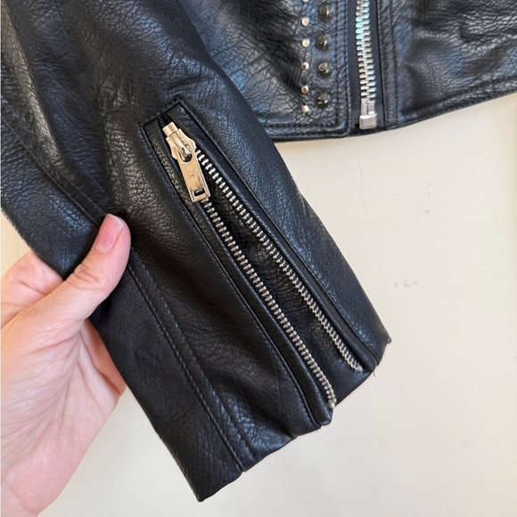 Wow Couture Have the Rad Vibes Faux Leather Moto Jacket Studded Women’s Medium - Picture 6 of 12